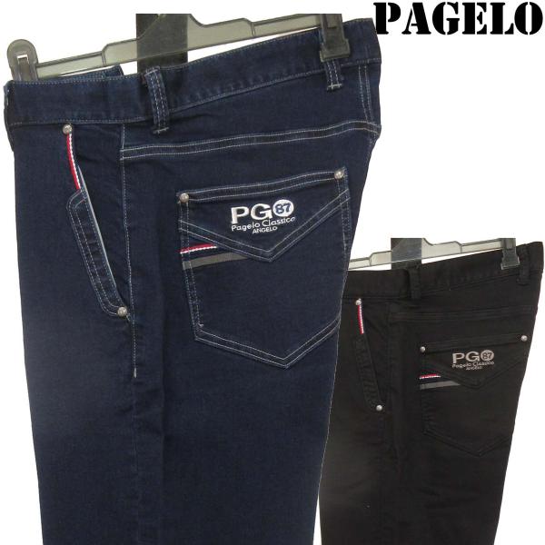 ✨️未使用✨️PAGELO パジェロ 上下セット デニム調 ネイビー L ANGELO（アンジェロ） パジェロ タック付きデニムパンツ インディコ