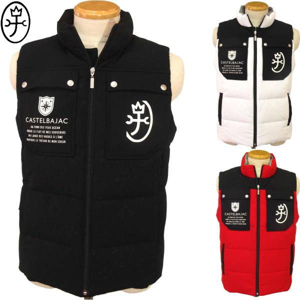CASTELBAJAC カステルバジャック ダウンベスト 黒・白・赤M・L CASTELBAJAC カステルバジャック ダウンベスト 黒・白・赤M・L