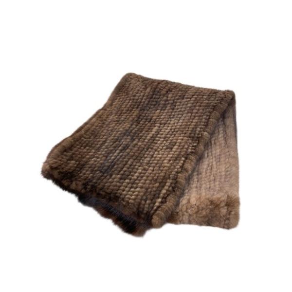 タグ付き/GNA/ミンク毛皮/ストール/ブラウン/マフラー/メンズ/RS0212