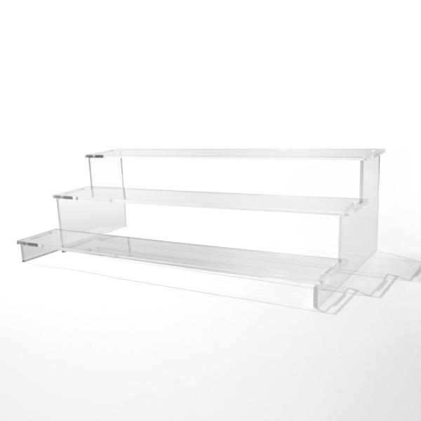 【商品仕様】■品番：ACRYL-DP3■段数：3段■サイズ：W300×H90×奥行150mm　1段の奥行：50mm　段差：33mm■カラー：透明/柄無■材質：アクリル（3mm厚）■セット内容：サイドパーツ2枚、階段パーツ3枚■納期：3営業日...
