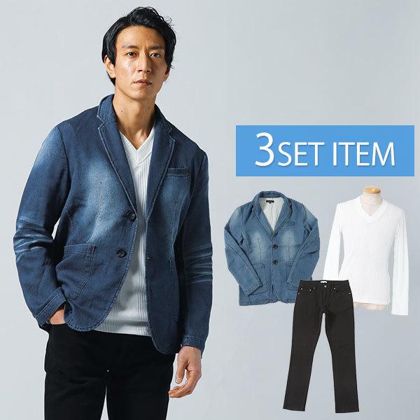 ジャケット メンズ アウター デニムジャケット カットソー 長袖 トップス ストレッチ パンツ ストレッチ 春 秋 服 30代 40代 50代 メンズスタイル Menz Style 100 Smartset 008 Menz Style 通販 Yahoo ショッピング