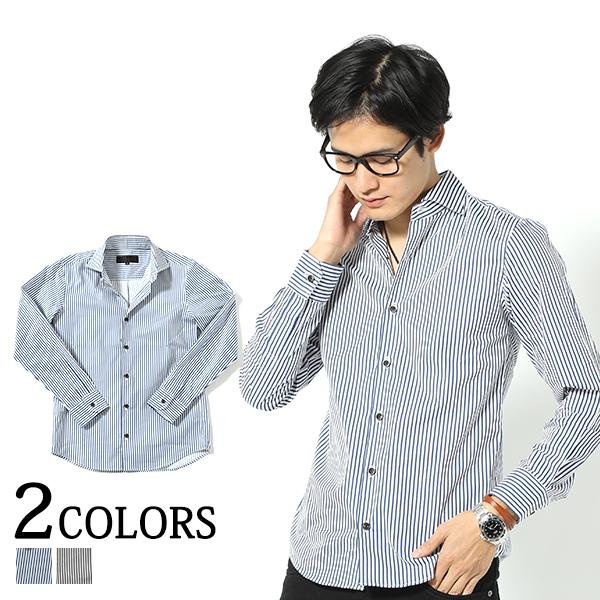 シャツ メンズ トップス 長袖 無地 ストライプ 綿 コットン 日本製 30代 40代 50代 11 A Gwa5608a Menz Style 通販 Yahoo ショッピング