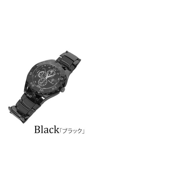 時計 腕時計 メンズ ウォッチ ブラック メタル バンド おしゃれ 30代