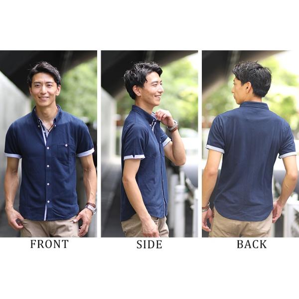 ポロシャツ メンズ 半袖 ボタンダウン 前開き ラインデザイン前開きボタンダウン半袖ポロシャツ 163 17 Menz Style 通販 Yahoo ショッピング