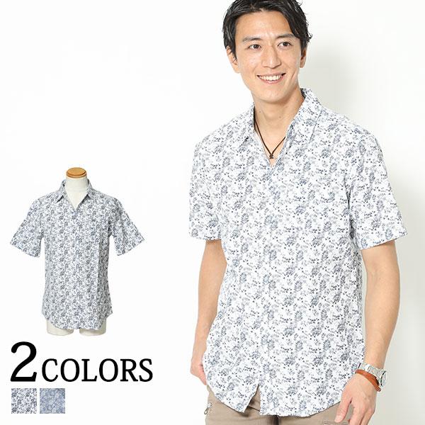 シャツ メンズ トップス 半袖 花柄 夏 花柄デザイン半袖シャツ 171 Menz Style 通販 Yahoo ショッピング