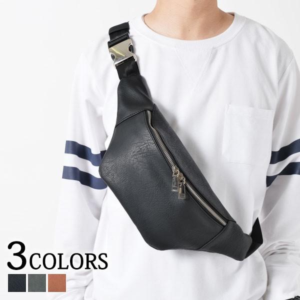 ボディバッグ メンズ バッグ ウエストバッグ 革 Puレザーウエストバッグ 174 1107 007 Menz Style 通販 Yahoo ショッピング