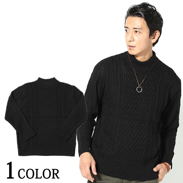 ニット メンズ ハイネック ケーブル編み セーター 秋服 冬服 黒ニット ファッション 30代 40代 50代 47 Menz Style 通販 Yahoo ショッピング