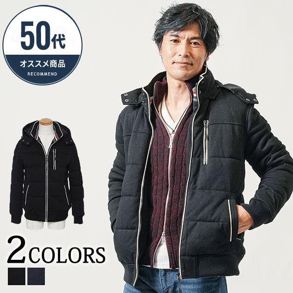 ハーフコート メンズ60代 中綿入りジャケット 中綿ジャケット 50代