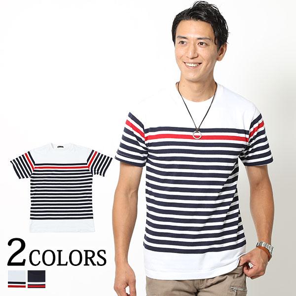セール カットソー メンズ Tシャツ マリンボーダーデザイン半袖tシャツ 61 Menz Style 通販 Yahoo ショッピング