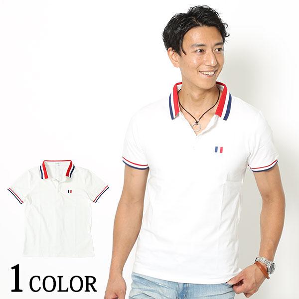 トリコロールデザイン半袖ポロシャツ 71 019 Menz Style 通販 Yahoo ショッピング
