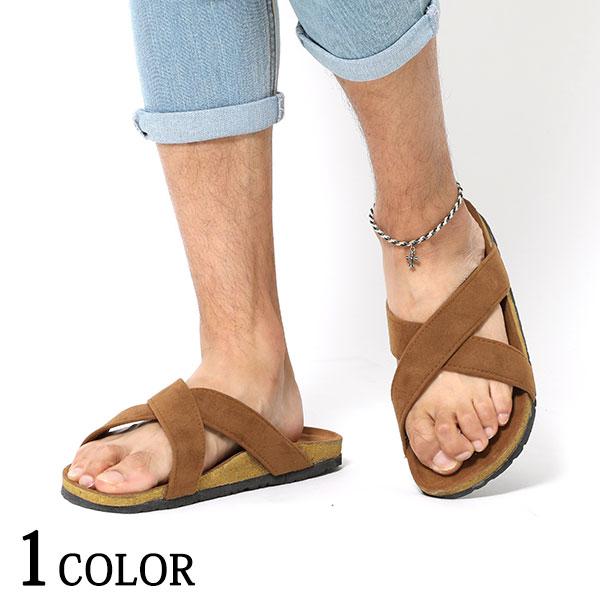 サンダル メンズ フェイクスエード素材クロスベルトサンダル 85 Af 01 Menz Style 通販 Yahoo ショッピング