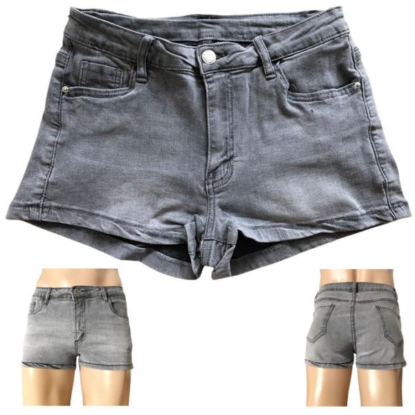 ホットパンツ スタンダード ハイストレッチデニム グレー hot pants hp1010