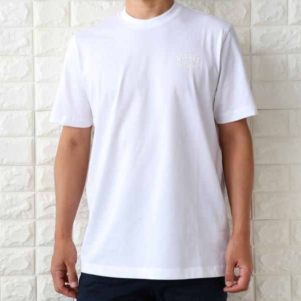 【並行輸入品】ディーゼル Tシャツ メンズ ホワイト ブラック 白 黒 DIESEL ミニロゴ ちびロゴ シンプル Tシャツ T-JUST A22257 RPATI