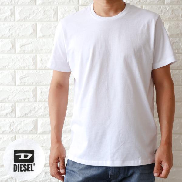 【並行輸入品】ディーゼル Tシャツ メンズ ホワイト 白 DIESEL モノトーン シンプル A21868 RPITY 大きいサイズあり 1枚バラ売り ネコポス便