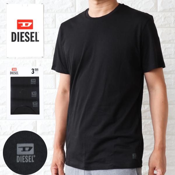 【並行輸入品】ディーゼル Tシャツ メンズ セット [3枚組] ブラック ホワイト 黒 白 DIESEL モノトーン シンプル A21868 RPITY 大きいサイズあり