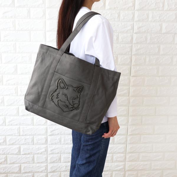 【並行輸入品】メゾンキツネ トートバック L レディース グレー ショルダーバッグ MAISON KITUSNE' LW05104WW0107 0453 【2026春夏 新作アイテム】