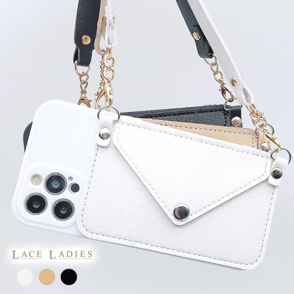 Lace Ladies ポケット付き iPhone ケース カード収納 レザー