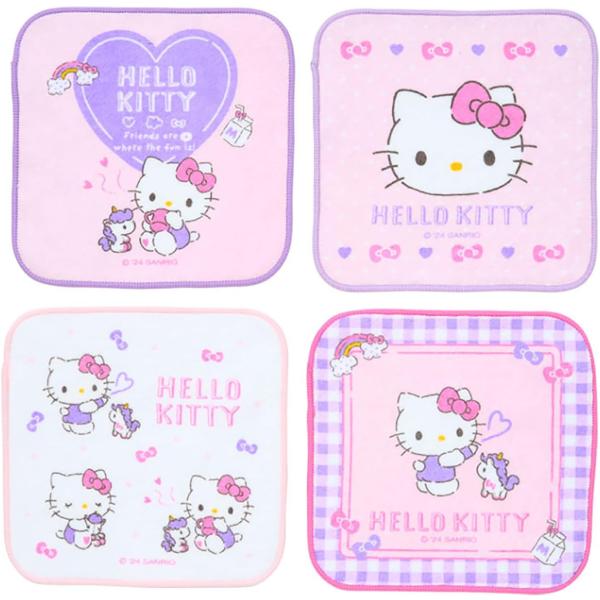 サンリオ SANRIO プチタオル4枚セット ユニコーン ハローキティ キティ