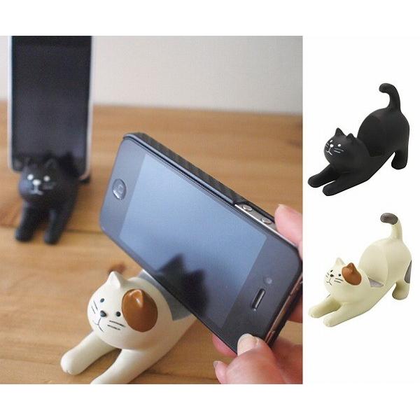 Decole デコレ Conconbre コンコンブル のび猫スマホスタンド 黒猫 三毛猫 スマートフォンスタンド スマートフォンホルダー スマホ De Zcb yahoo メルシープレゼント 雑貨屋 通販 Yahoo ショッピング