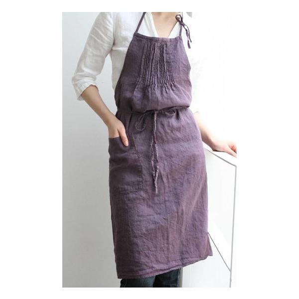 Lino e Linaリーノ・エ・リーナフルエプロン サビーヌ ヴィンテージグレープ