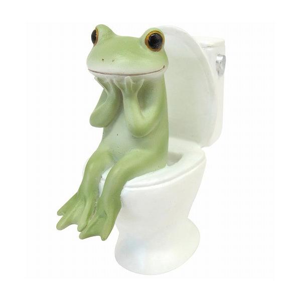 Copeau コポー トイレとカエル トイレ トイレット  小物 オブジェ カエル 置き物 置物 オブジェ 蛙 フロッグ FROG ガーデン雑貨 インテリア雑貨 71738