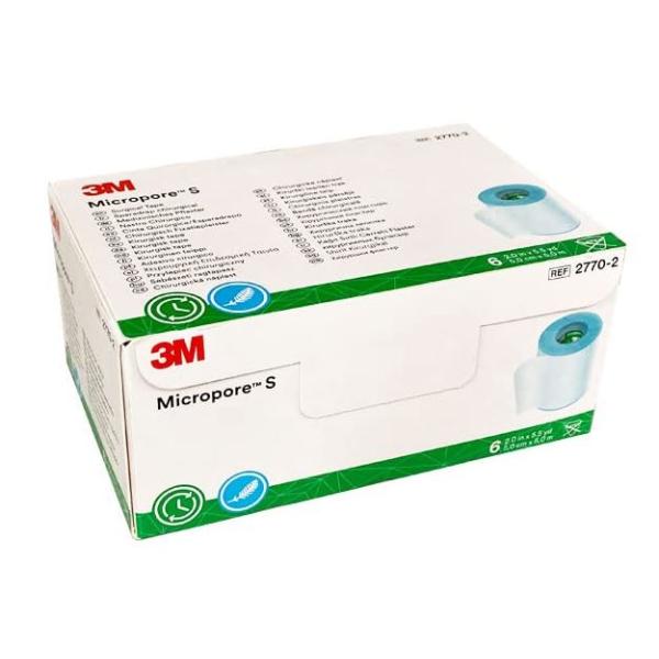 他サイト： 3M マイクロポアS やさしくはがせるシリコーンテープ 2770-2 50mmx5m 6巻/箱 スリーエムジャパン【返品不可】の商品画像