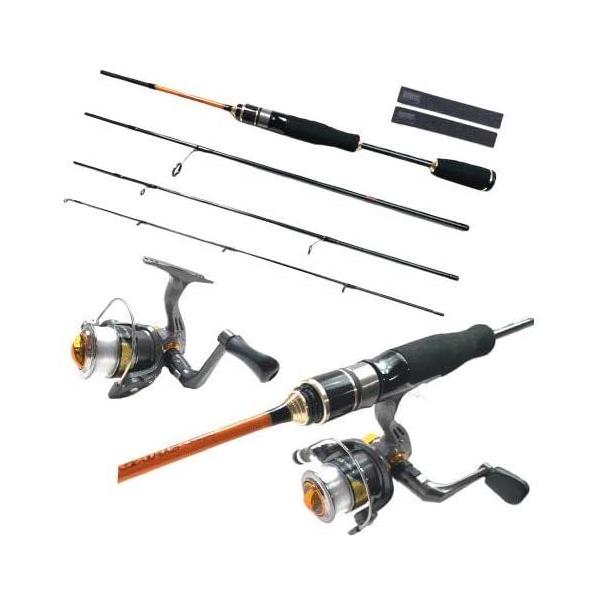 最新人気 スピニングリール モバイルロッドセット 4ピースロッド ライトゲーム つり具ten 糸付き 穴釣り 根魚 アジング メバリング カーディガン ボレロ