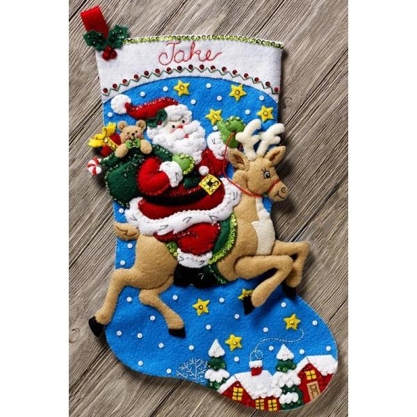 Reindeer Santa Stocking 日本語基本ガイド付き Bucilla ブシラ クリスマス ハンドメイド フェルト くつ下 ソックス ストッキング キット Buyee 日本代购平台 产品购物网站大全 Buyee一站式代购 Bot Online