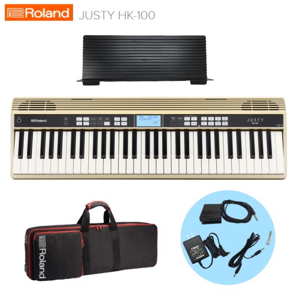 ���[�����h �L�[�{�[�h JUSTY HK-100 Roland  �{�̃\�t�g�P�[�X�t��  �{�̂̎����^�тɕ֗��ȃP�[�X�t���̃Z�b�g