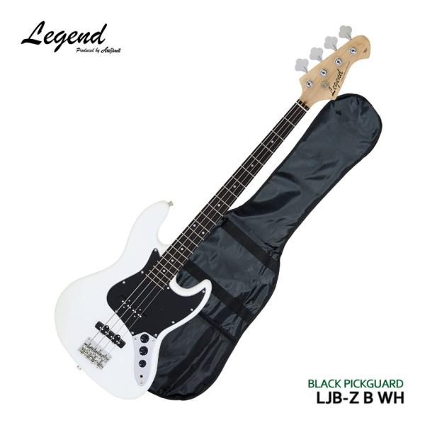 Legend エレキベース ホワイト 4弦 ケース付き aw-shopping_10005968