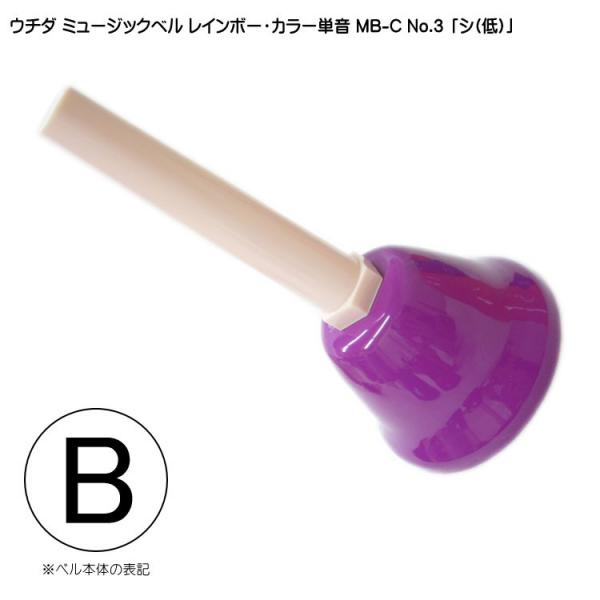 ウチダ・ミュージックベル・カラー MB-C 単音B／ハンドベル・レインボー・カラー NO.3「し」