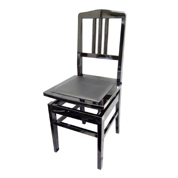 ピアノ椅子　トムソン椅子　NO.5BLK　黒色　背もたれ付きタイプ