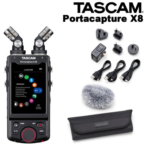 TASCAM PortacaptureX8 + ソフトケース・ウィンドスクリーン・給