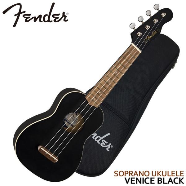 Fender \vmEN VENICE SOPRANO UKULELE BLACK ubN FjX tF_[