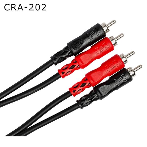 HOSA ホサ 両側 RCAピン×2 RCAピン×2 オーディオケーブル 2m ニッケルメッキ 赤黒 OFC線 CRA-202