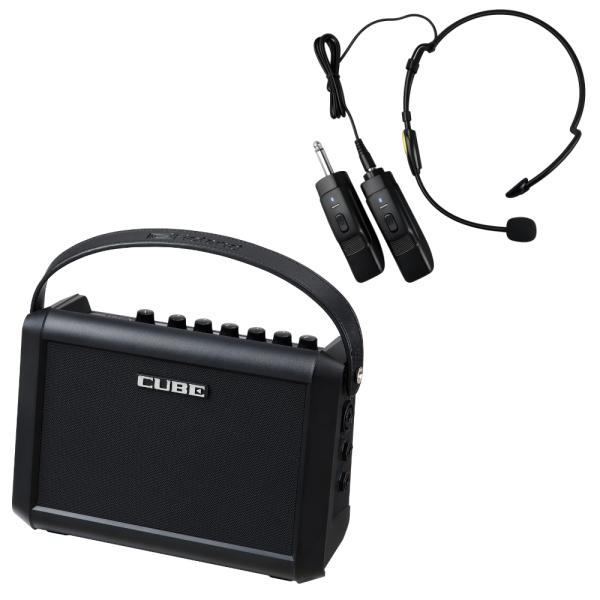 ワイヤレス ヘッドマイク付き 10Wアンプ内蔵スピーカー バッテリー駆動 Bluetooth対応 Roland CUBE STREET MINI