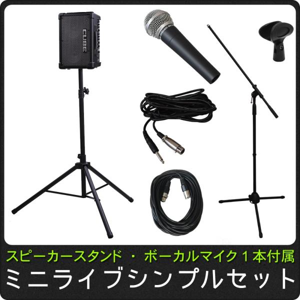 簡易PAセット 出力50W Roland Cube Street EX(スピーカースタンド&amp;マイク付