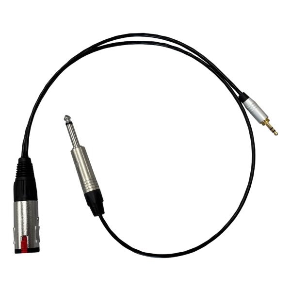標準フォン分配ケーブル 特殊使用 ステレオミニLch30cm・標準フォン60cmへ Yケーブル 分岐