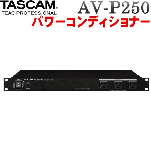 他サイト： TASCAM タスカム パワーディストリビューター / コンディショナー AV-P250 AVP250 背面 3P 連動 x 10 非連動 x 3 ノイズフィルター 1Uラックマウントサイズの商品画像