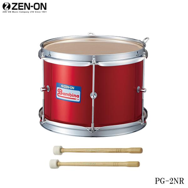 ゼンオン バンビーナ PG-2NR マーチングテナードラム 幼児向け 赤色 打面25cm マーチングドラム