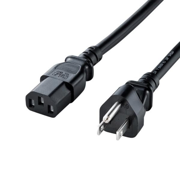 15A/1500W対応 電源ケーブル 2m 電源コード IEC C13 3ピン メール便対応 2点まで