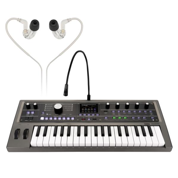 KORG コルグ ミニキーボード microKORG2 有線イヤモニターセット ヘッドフォンよりも小さな イヤモニセット