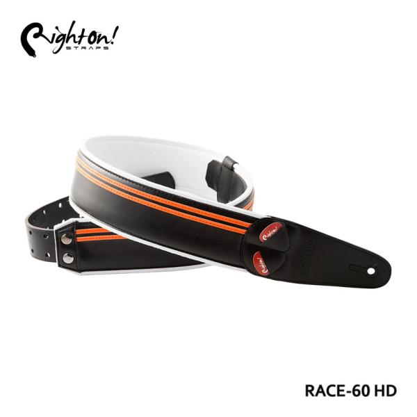 Right On! STRAPS ギターストラップ RACE-60 HD レース エイチディー モダン ハーレーダビッドソン風【合皮 ピック入れ付き】