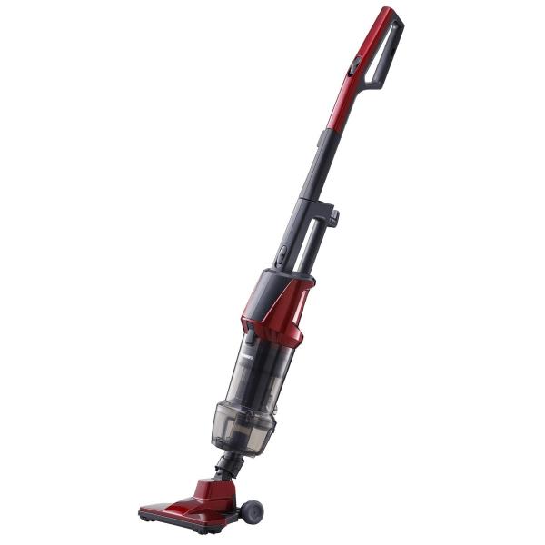 Color:レッド_Size:ノーマル_Style:ラクステ機能/ルビーレッド TWINBIRD(ツインバード) 掃除機 コード式 スティック ハンディクリーナー サイクロン式 自立可能 ラクステ パワフル吸引 2WAY ルビーレッド 赤 ...