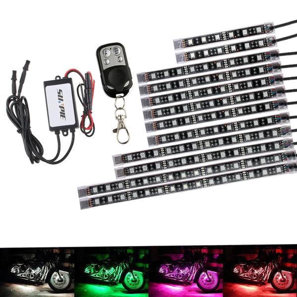 他サイト： Size:12PCS バイク汎用 RGB LEDテープライト MOTOSTAR バージョンアップ版 LEDテールランプ 12本セット 15色パターン 防水 5050SMD リモコン付き 日本語マニュアの商品画像