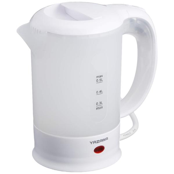 ヤザワコーポレーション(Yazawa Corporation) トラベル 電気ケトル 0.5L TVR53WH ホワイトサイズ(約):幅110×高さ180×奥行180mm、本体重量(約):626g容量:約500ml、付属品:コップ2個消費電...