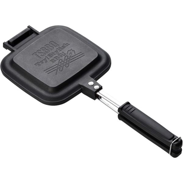 他サイト： 【燕三条製】 TSBBQ ホットサンドメーカー TSBBQ-004 パンの耳がくっついて中身が出ない！ おしゃれなロゴの焼印！ 分離するのでフライパンになるし洗いやすい！の商品画像
