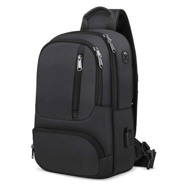 KTMOUW ボディバッグ 斜め掛け ショルダーバッグ メンズ 大容量 ワンショルダーバッグ 防水 男性用 ブラック【サイズ】：カラー：ブラック。サイズ：横約22cm×高さ約32cm×マチ約12cm（B5サイズまで対応可能）、ショルダースト...