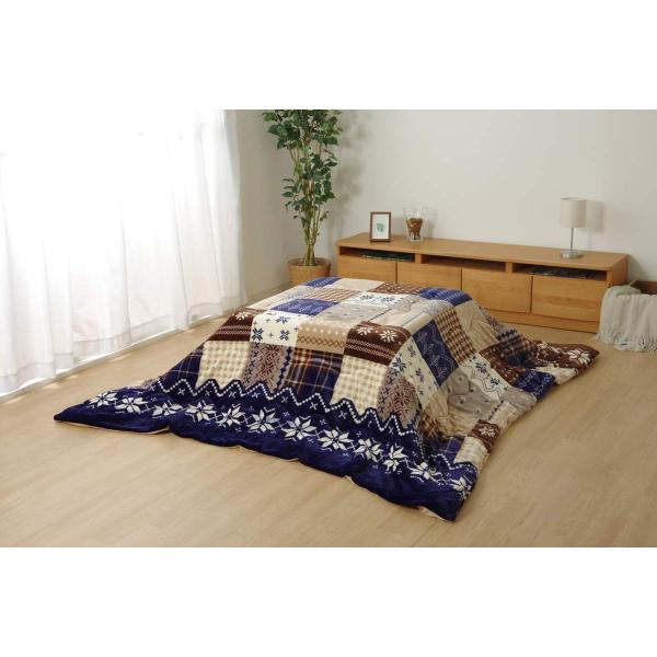 イケヒコ こたつ布団 長方形 薄掛 ノーチェ ネイビー 約190×240cm ノルディック #5545519温かみのあるノルディック柄のこたつ布団です。表地/裏地はふわふわの手触りが特徴の柔らかいフランネル素材を使用しています。表生地には撥...