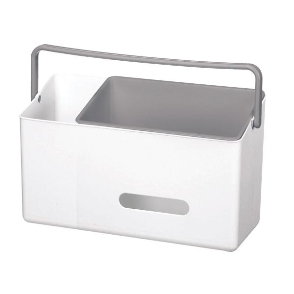 Color:ホワイト×グレー_Size:ベビーケア収納ケース_Style:単品 ライクイット(like-it) ハンドル付き おむつストッカー ベビーベッド 掛けて使える ベビーケア収納 幅39x奥18.2x高22.2cm グレー 日本製本...